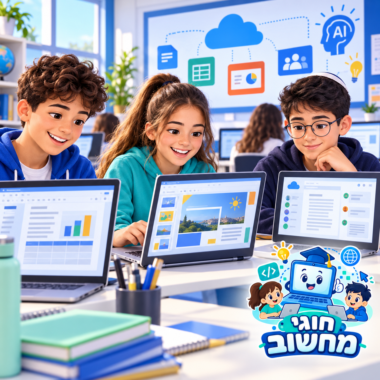 ילדים יוצרים מסמכים ומצגות בחוגי מחשוב